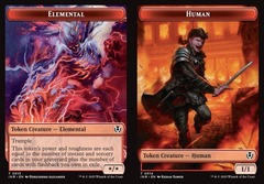 Elemental (0013) // Human (0014) Double-Sided Token - Foil